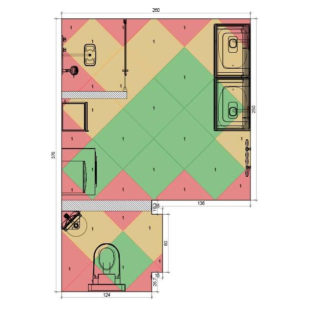 Fliesen-Verlegeplan - Badezimmer-Planung